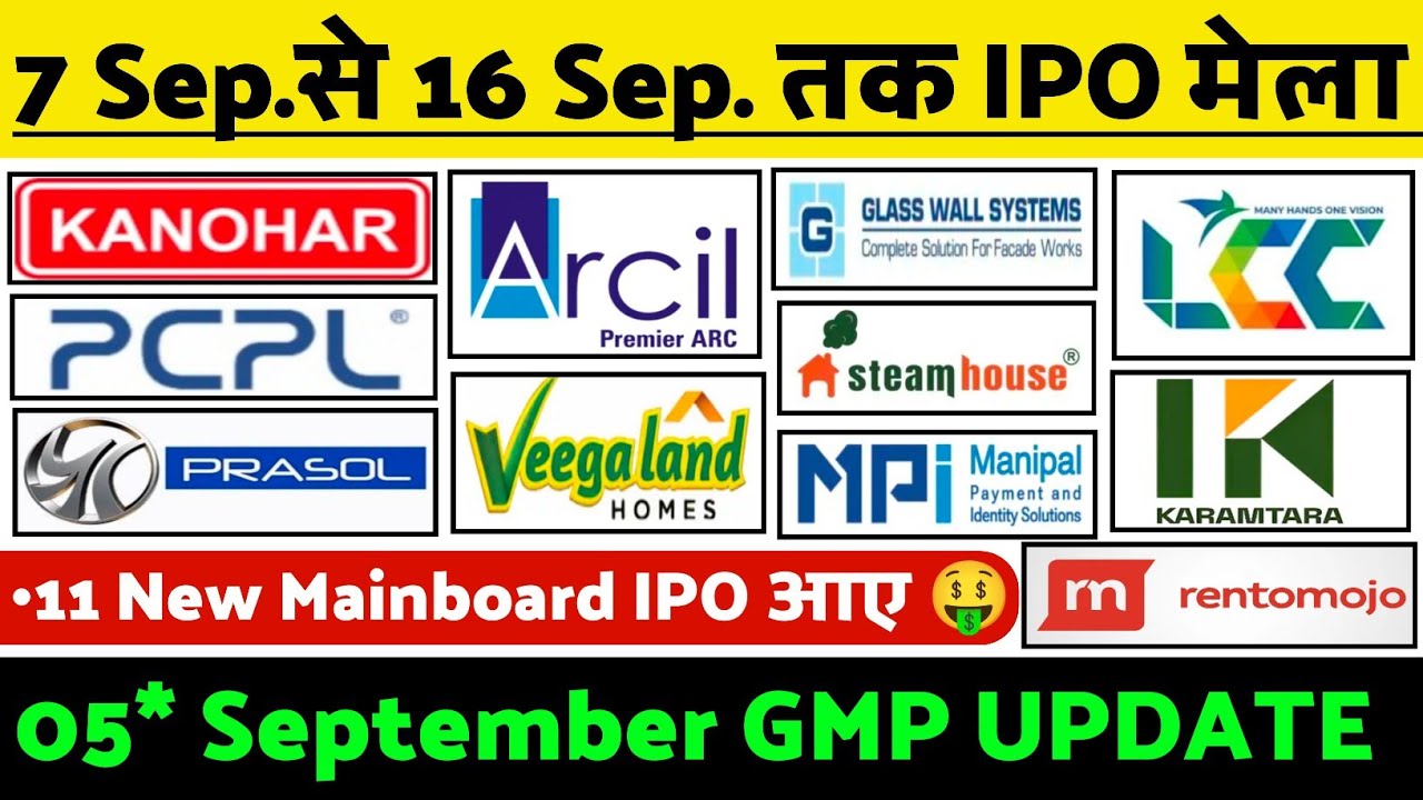 11 New Mainboard IPO | 11 New IPO | All IPO GMP | IPO Date | IPO latest news 