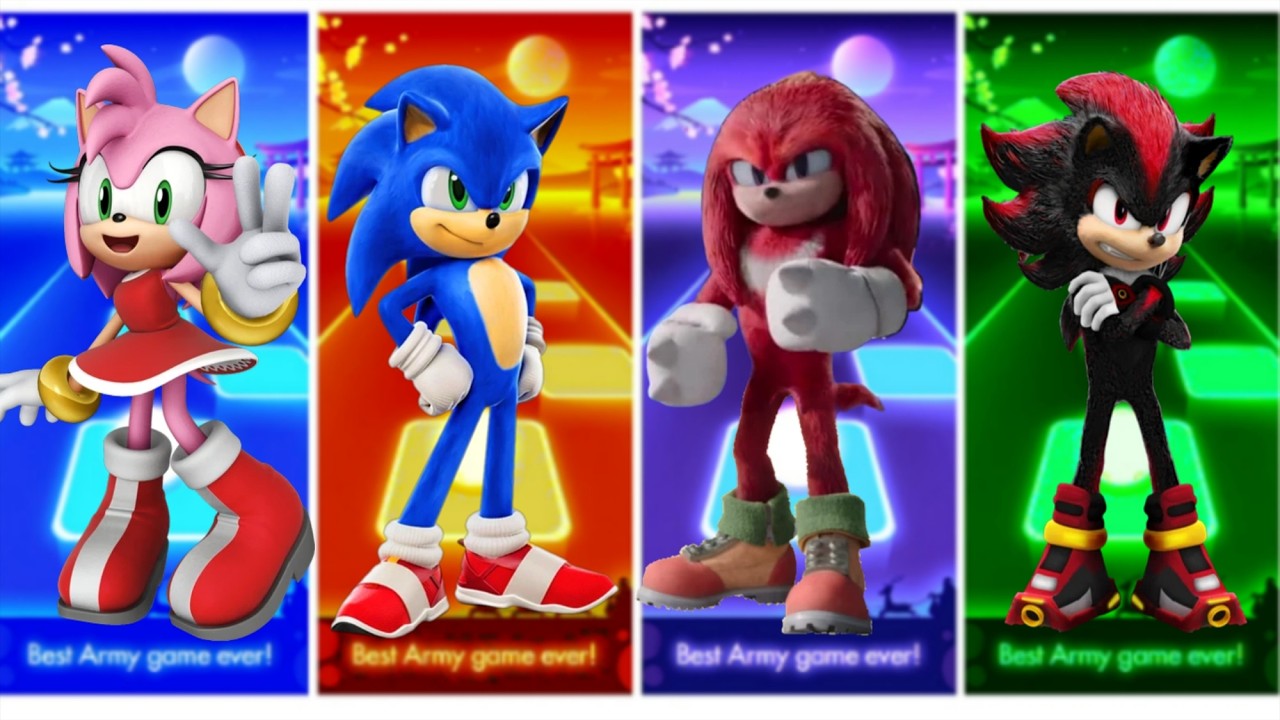 Amu Rose vs Sonic vs Knuckles vs Shadow - Tiles hop