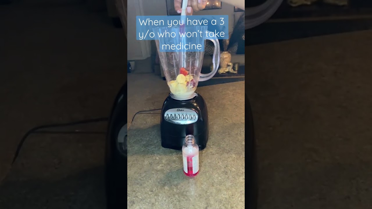 Medicine HACK - Add it to the smoothie 🙃 #medicinehack #toddlerhack #toddlers #htx