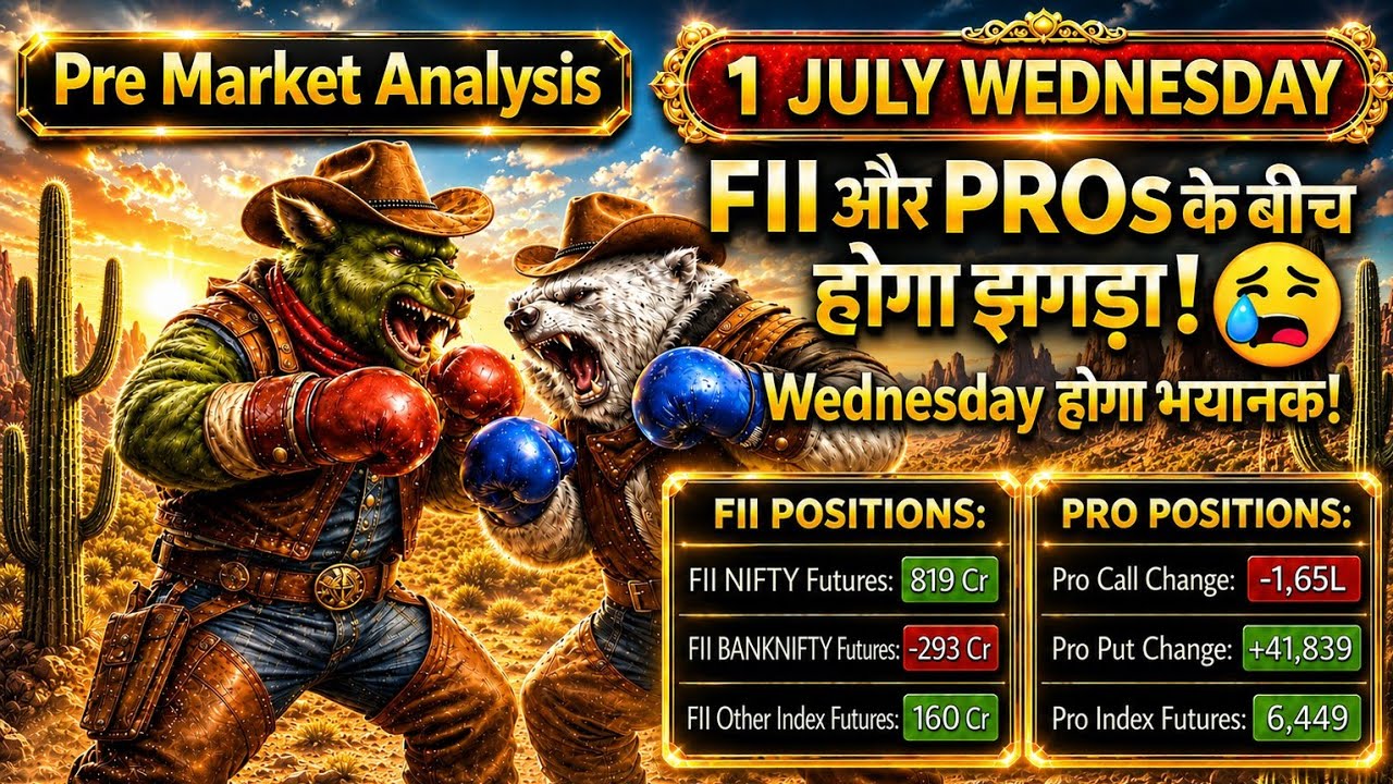 Pre Market Analysis & Report | Nifty, Bank Nifty, Sensex Analysis | FII DII & F&O Data | 1 July