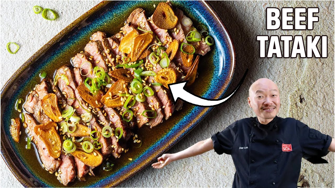 Beef Tataki: A Perfect Blend of Juicy Steak and Garlic Crisps