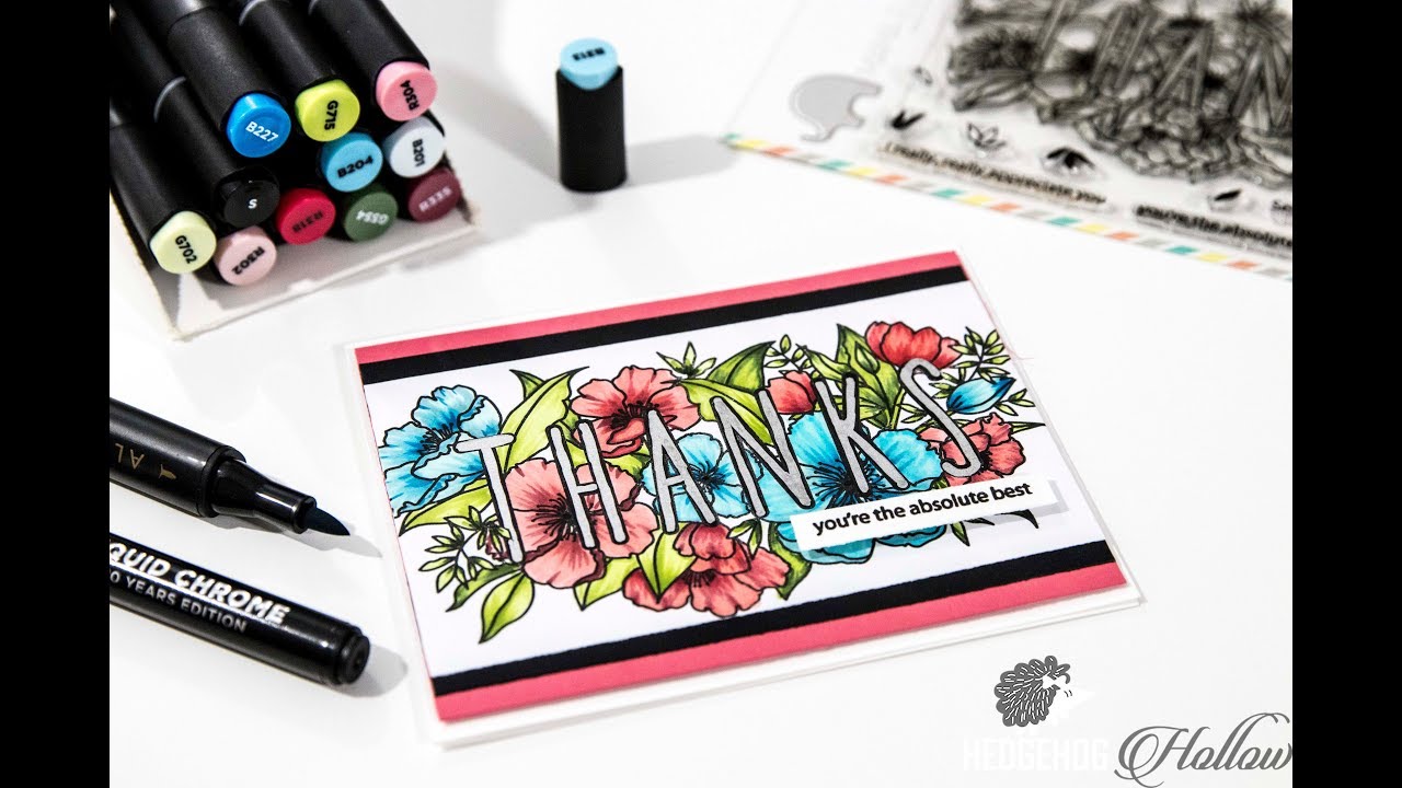 Altenew Markers vs Copic Review Plus Sepia and Monochrome Coloring: Thank you card video tutorial