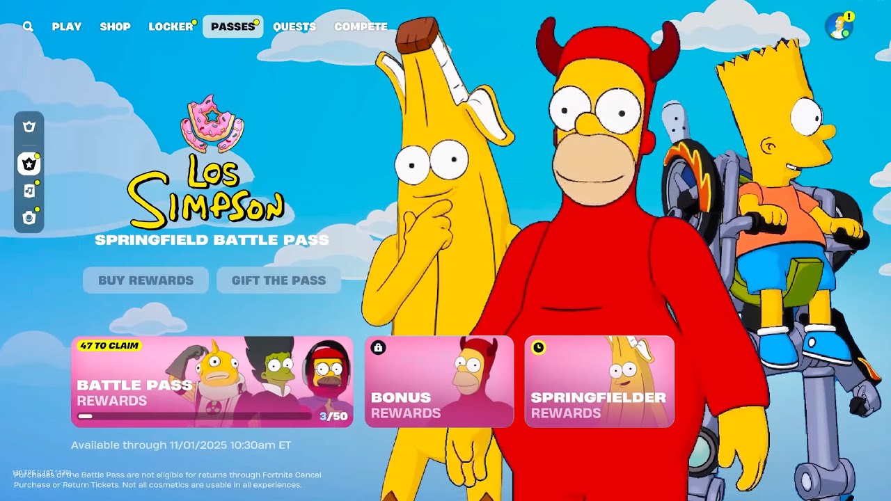*PASE DE BATALLA* COMPLETO 🔥 FORTNITE x LOS SIMPSON 🤯 (Skins, Mascotas, Cosm&eacute;ticos, Estilos y Mas)