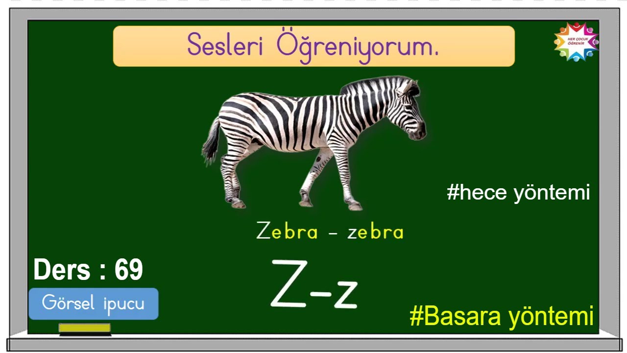 Z - z sesi okuma yazma öğretimi / (Hece yöntemi, ba sa ra yöntemi)