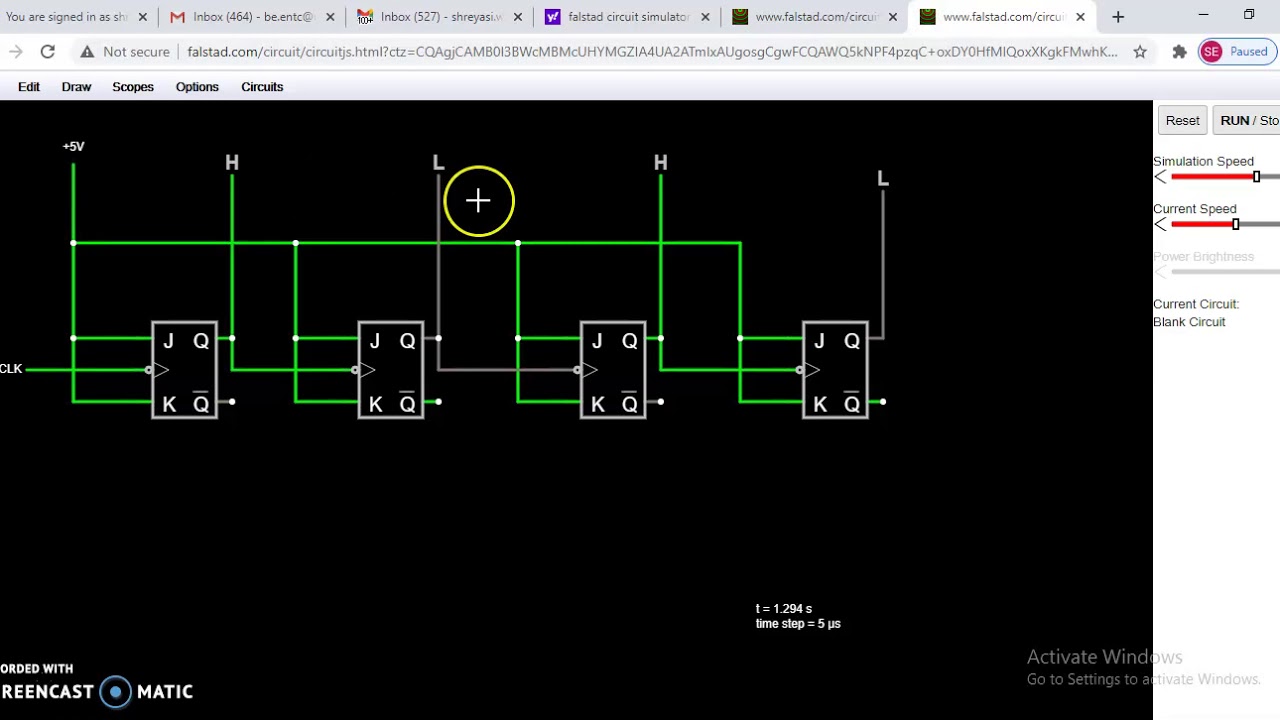 4 bit counter by using JK Flipflop