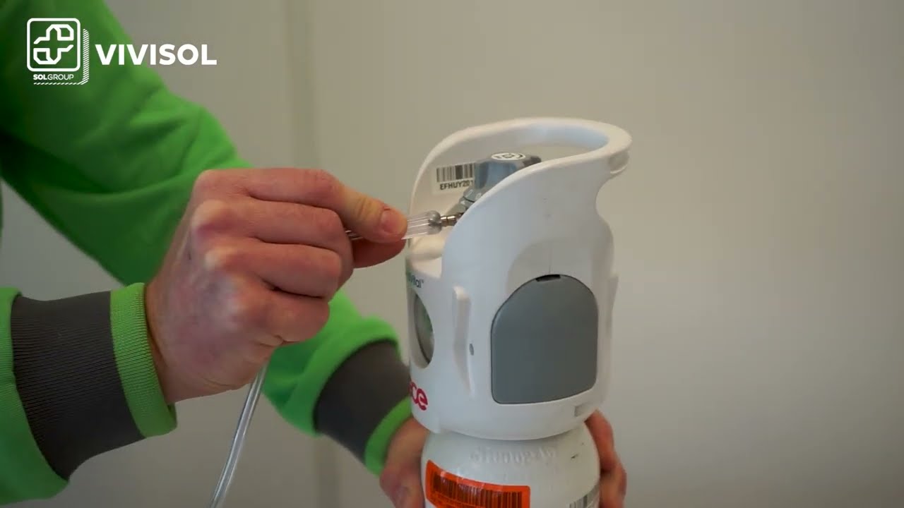 Een nieuw zuurstofcilinder aansluiten (ingebouwd reduceerventiel)