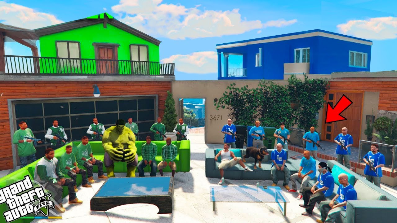 ЖАСЫЛ ХАЛК БАНДАСЫ VS ФРАНКЛИН КӨК БАНДАСЫ (GTA V)