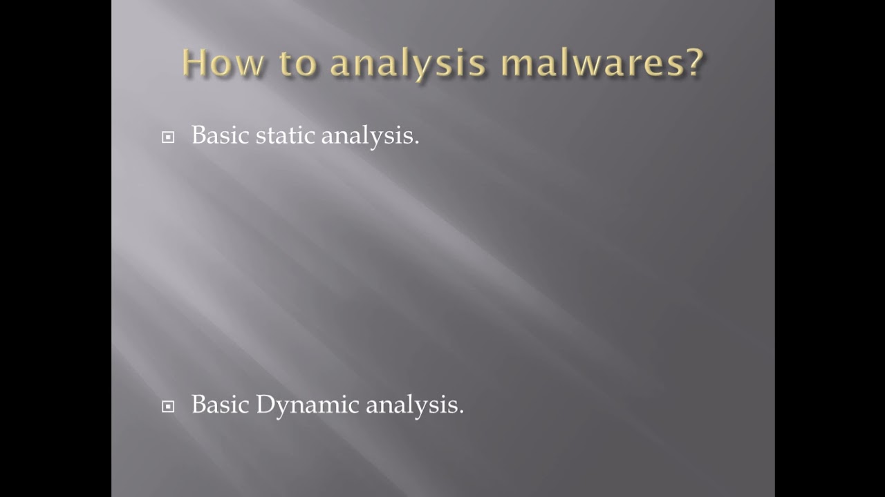 Malware analysis Course (part 1) Introduction to Malware analysis