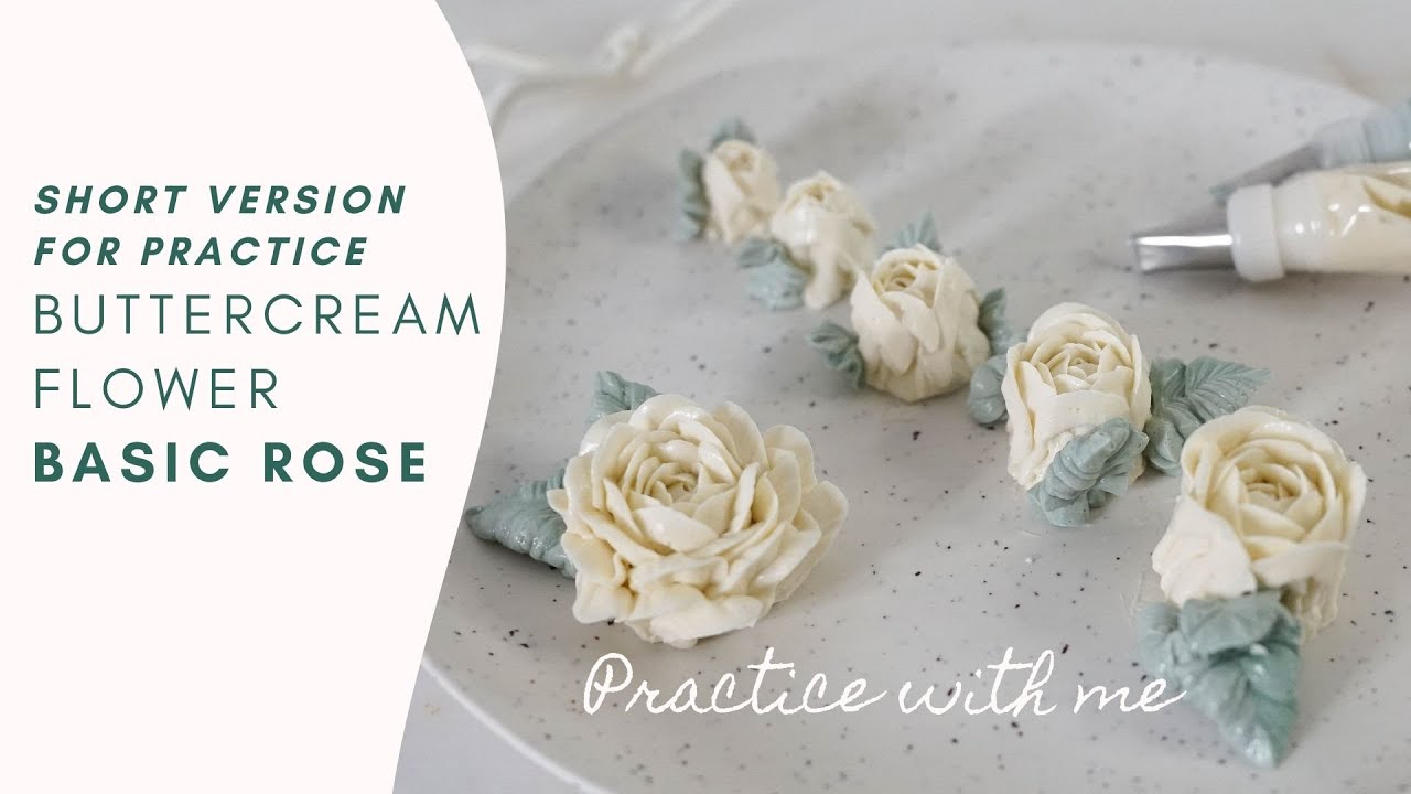 SHORT version Basic Rose Practice, Buttercream Flower tutorial, Practice with me