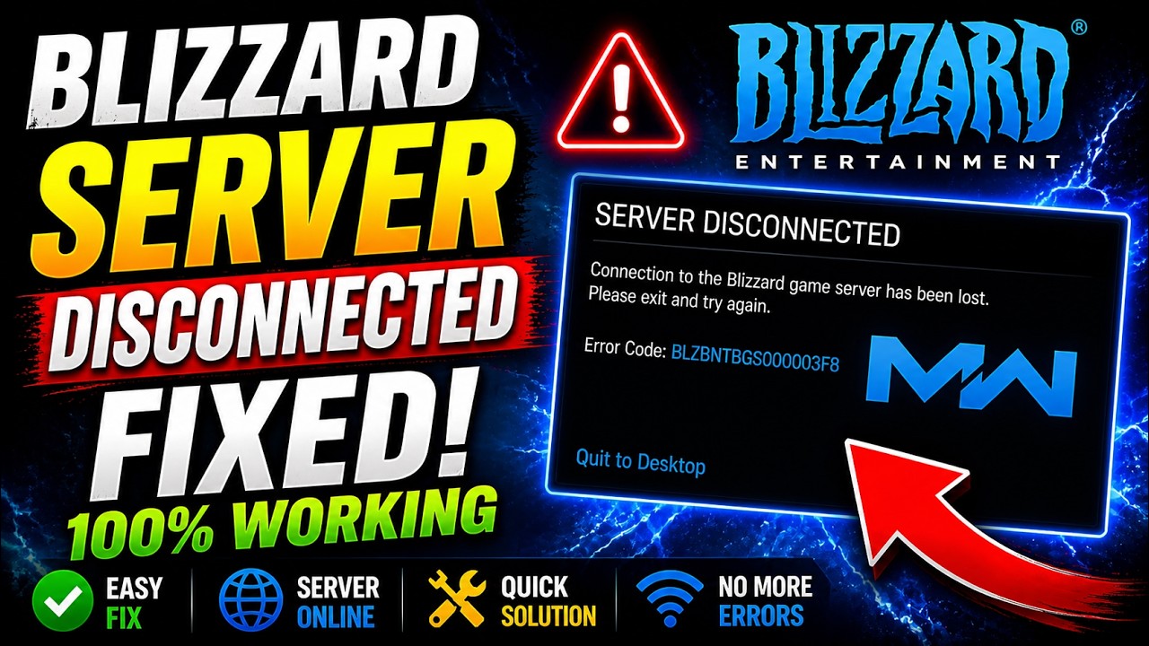 Blizzard Server Disconnected FIX (BLZBNTBGS000003F8) | Connection Lost Error Fix