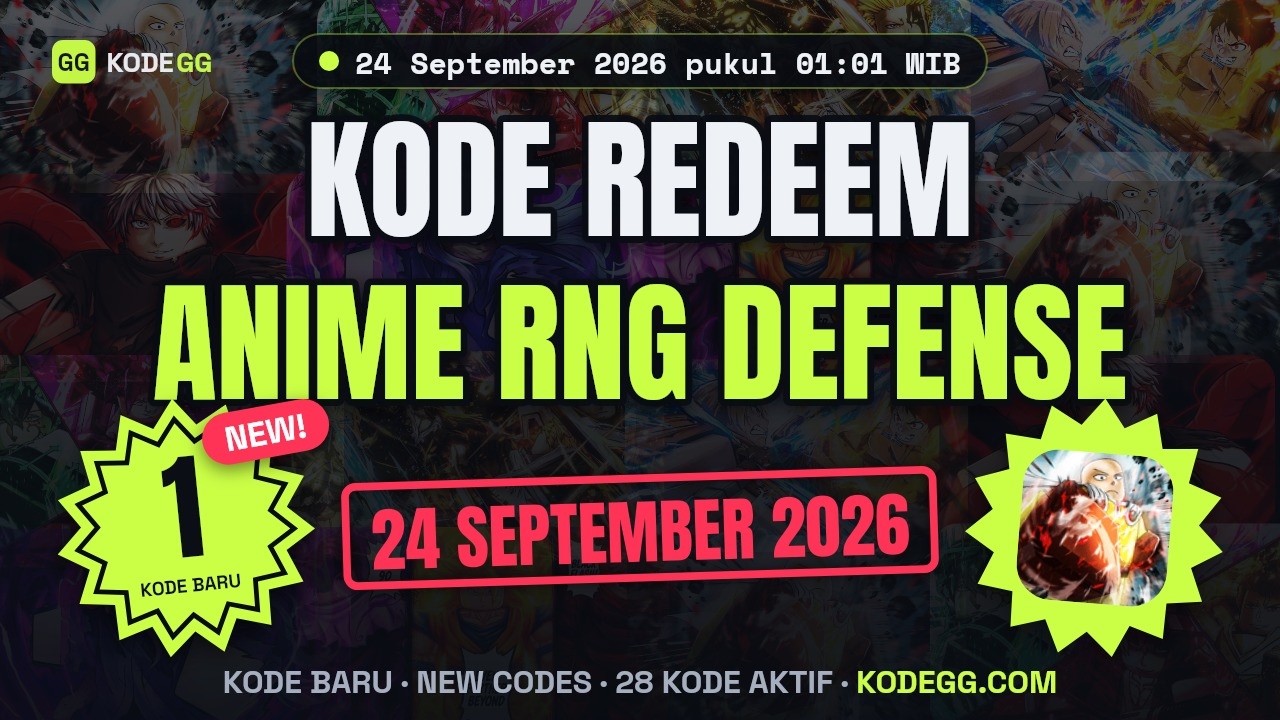 Anime RNG Defense Codes (September 2026) 🎁 Kode Terbaru Update 24 September 2026 &mdash; KodeGG