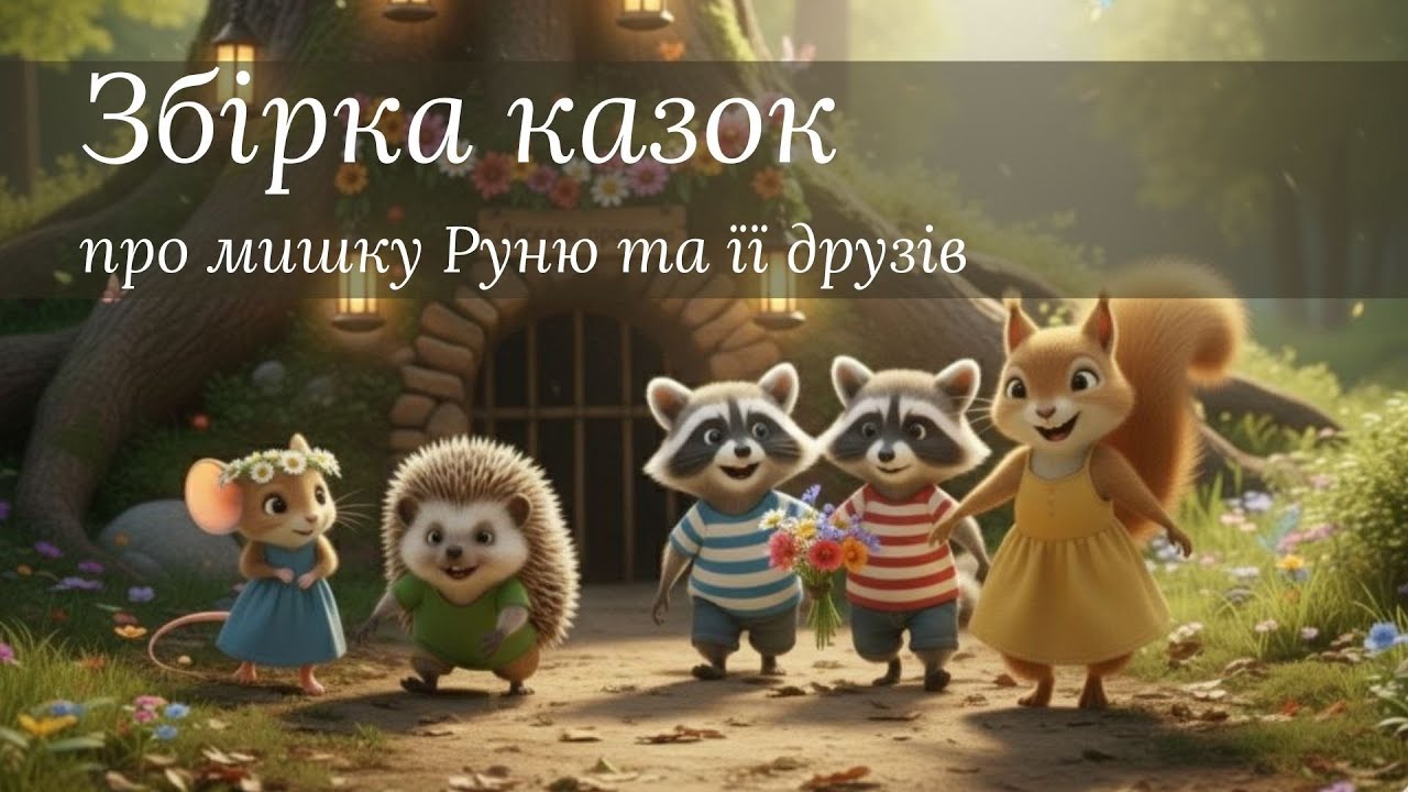 Збірка казок про мишку Руню та її друзів. Аудіоказки для дітей. Український контент