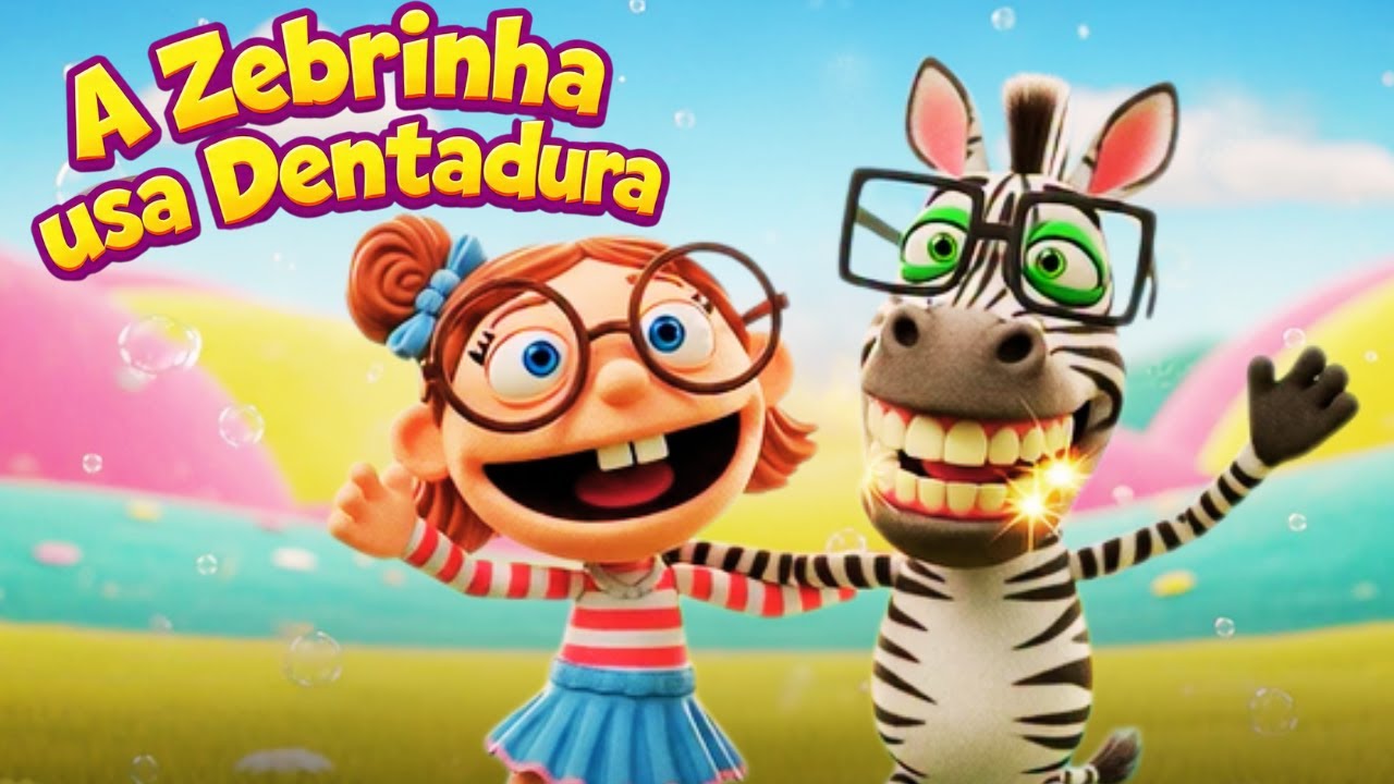 🦓🎶 Zebrinha Feliz Canta e Dança Música Infantil Divertida para Bebês 0‑3  A Zebrinha Usa Dentadura😄🎵