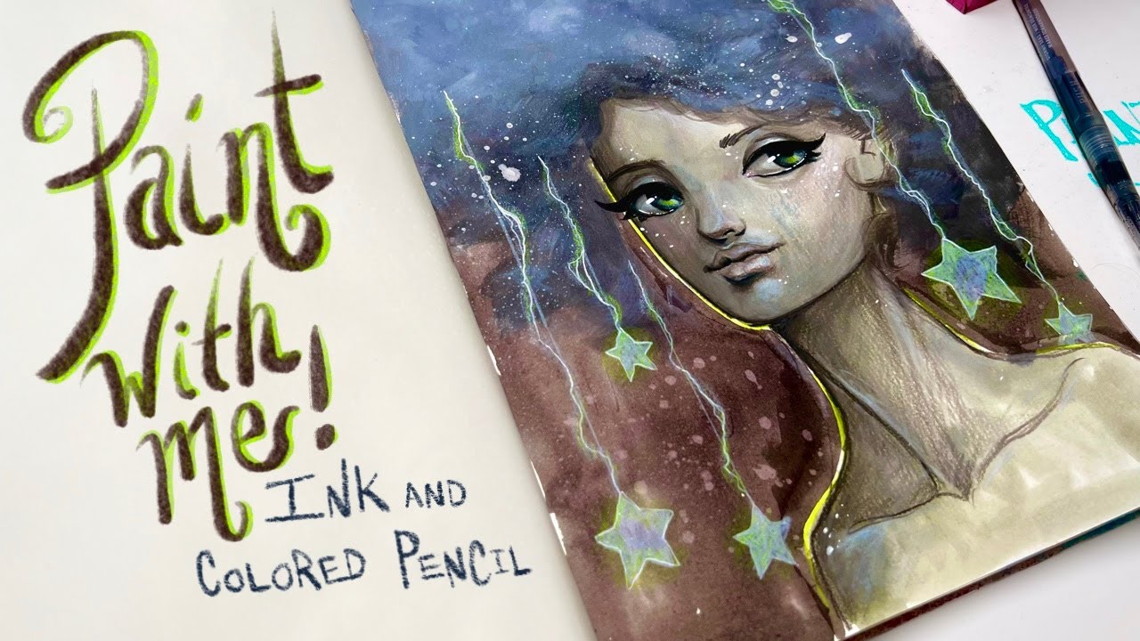 Painting with Grays & Neutrals | Jane Davenport Mermaid Markers | Ink | Colored Pencils | Gesso