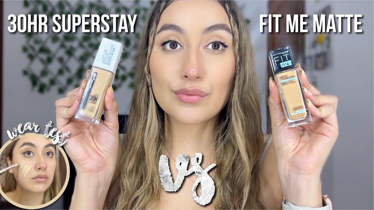 Maybelline Super Stay Active Wear 30 HOUR Foundation VS FIT ME Foundation! | WEAR TEST & REVIEW 🤔