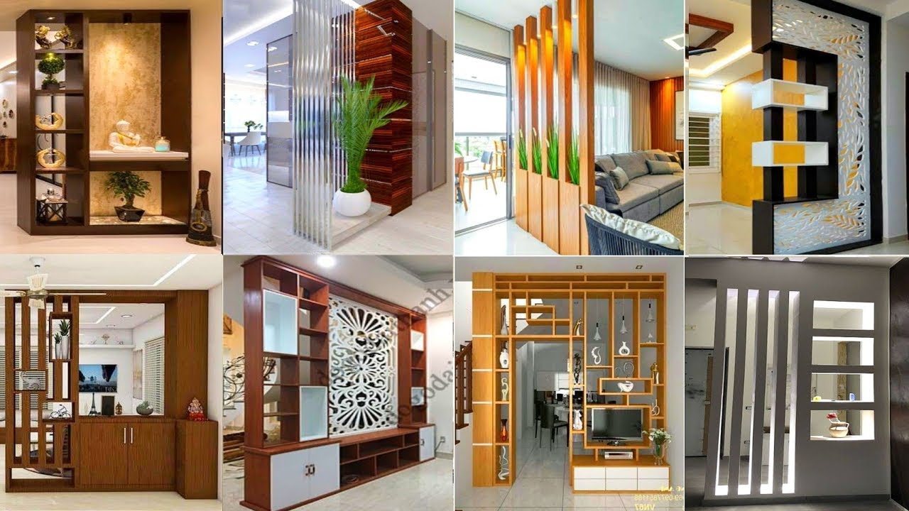 New wooden partition designs for living room | modern wall partition in drawing room/hall