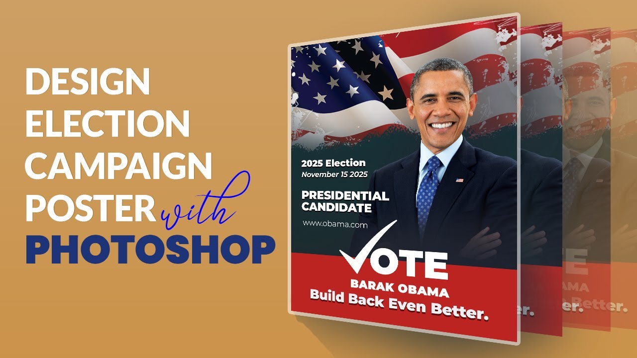 How to Design Election Campaign Poster Using Photoshop  |  Poster Design