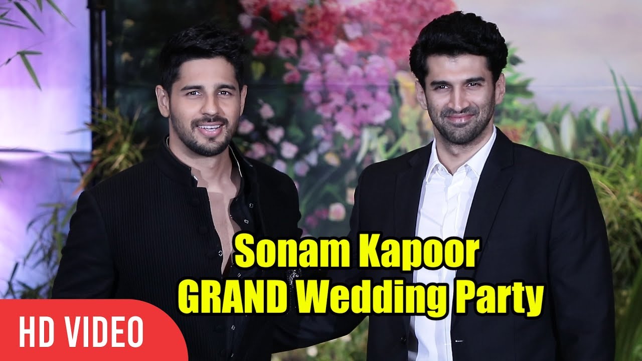 Sidharth Malhotra and Aditya Roy Kapur At Sonam Kapoor's Grand Wedding Party