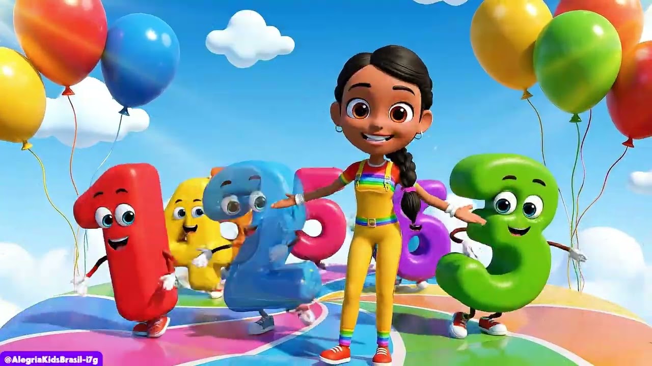 🎈 Festa dos Números 🎉 | Aprenda a Contar de 1 a 5 Cantando! 🔢 Música Infantil Educativa