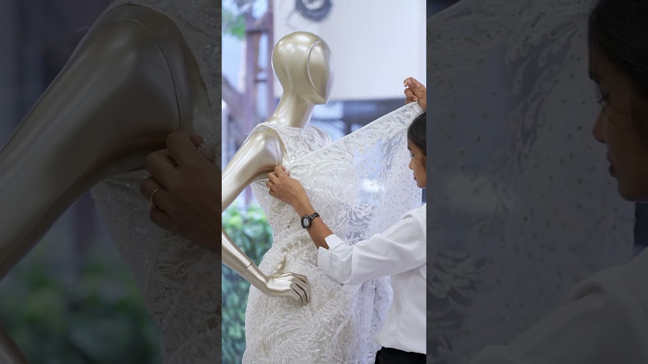Whispers of grace, threads of tradition &ndash; a white bridal saree weaves dreams into reality. 👰✨