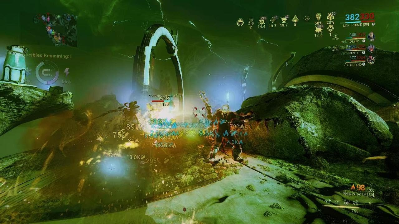 Warframe, SP Circuit.  Devilfoot Loki w/ Ignis W. & Bronco P. (Stages 1-14).