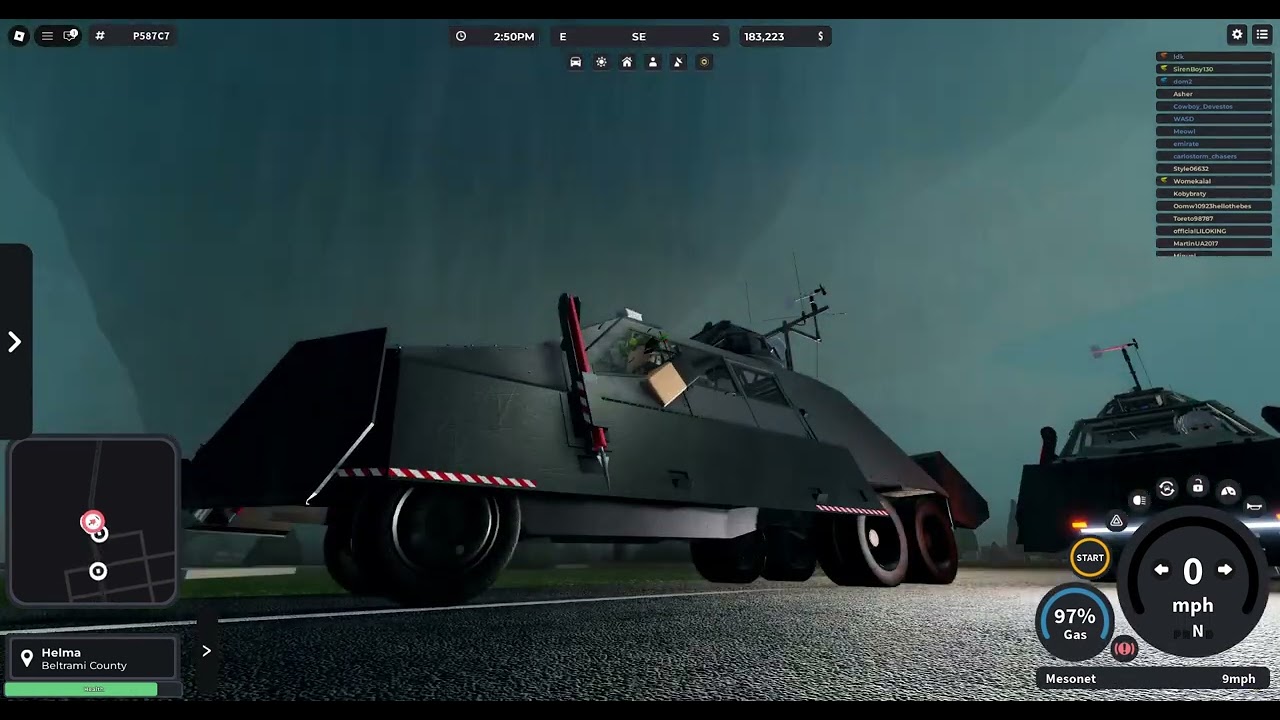 chasing a tornado