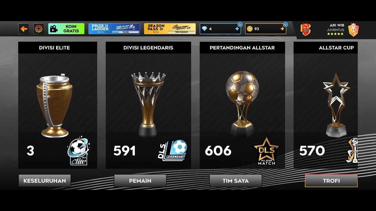 All my Thropy  in DLS 25 (Tier 1)