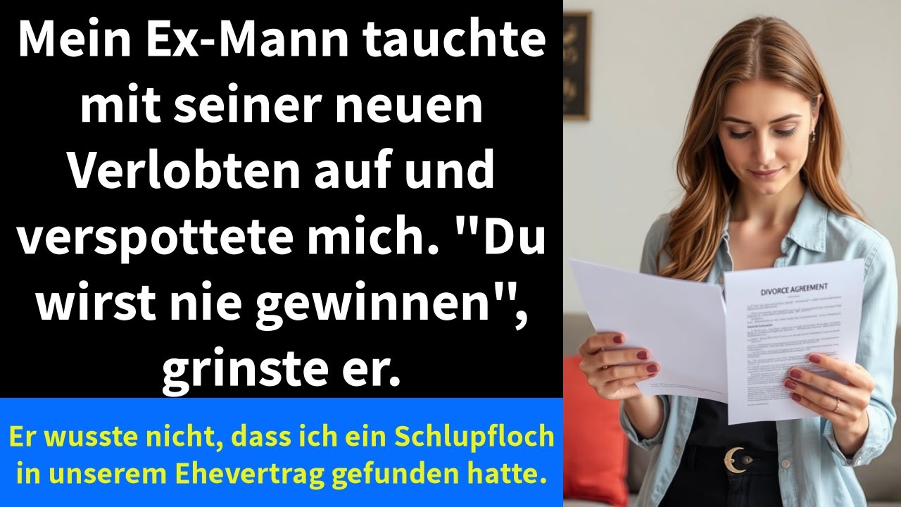 Mein Ex-Mann tauchte mit seiner neuen Verlobten auf und verspottete mich. 