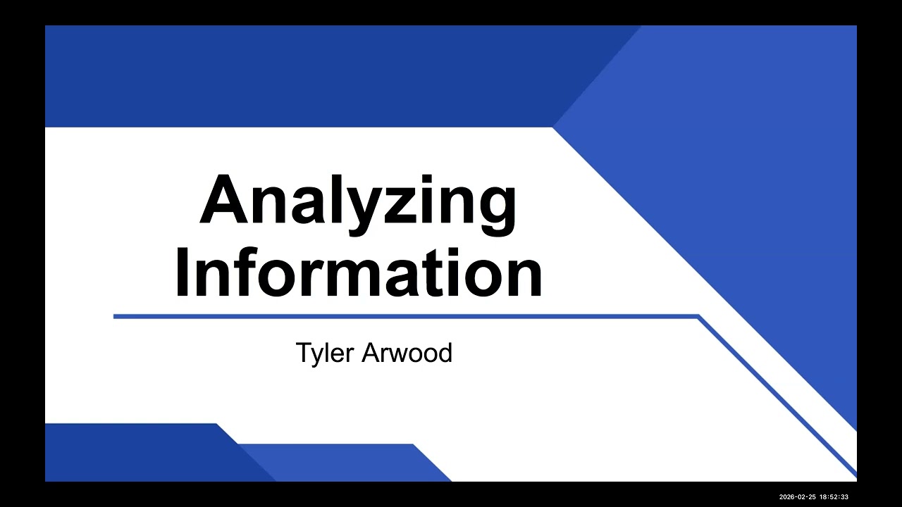 Group One Presentation: Finding, Analyzing, Documenting Information