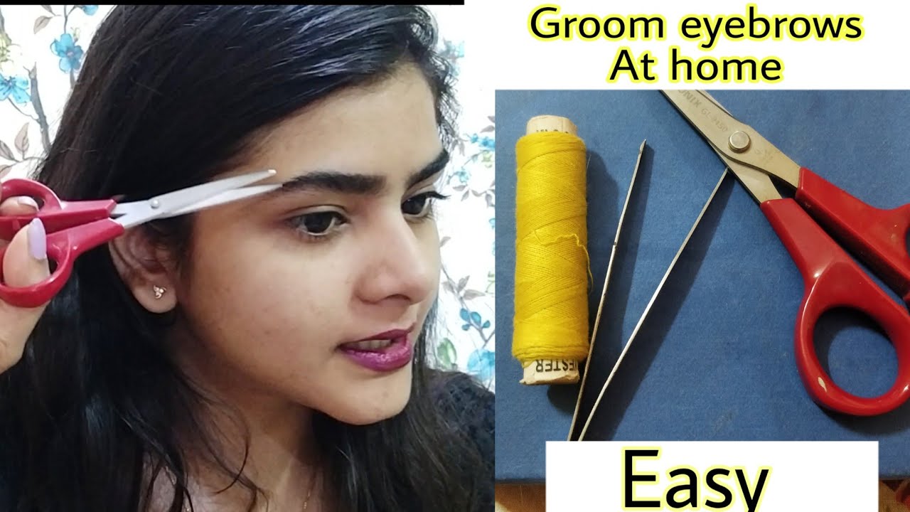 How to groom eyebrows AT HOME | Eyebrows threading | easy | Ria Das