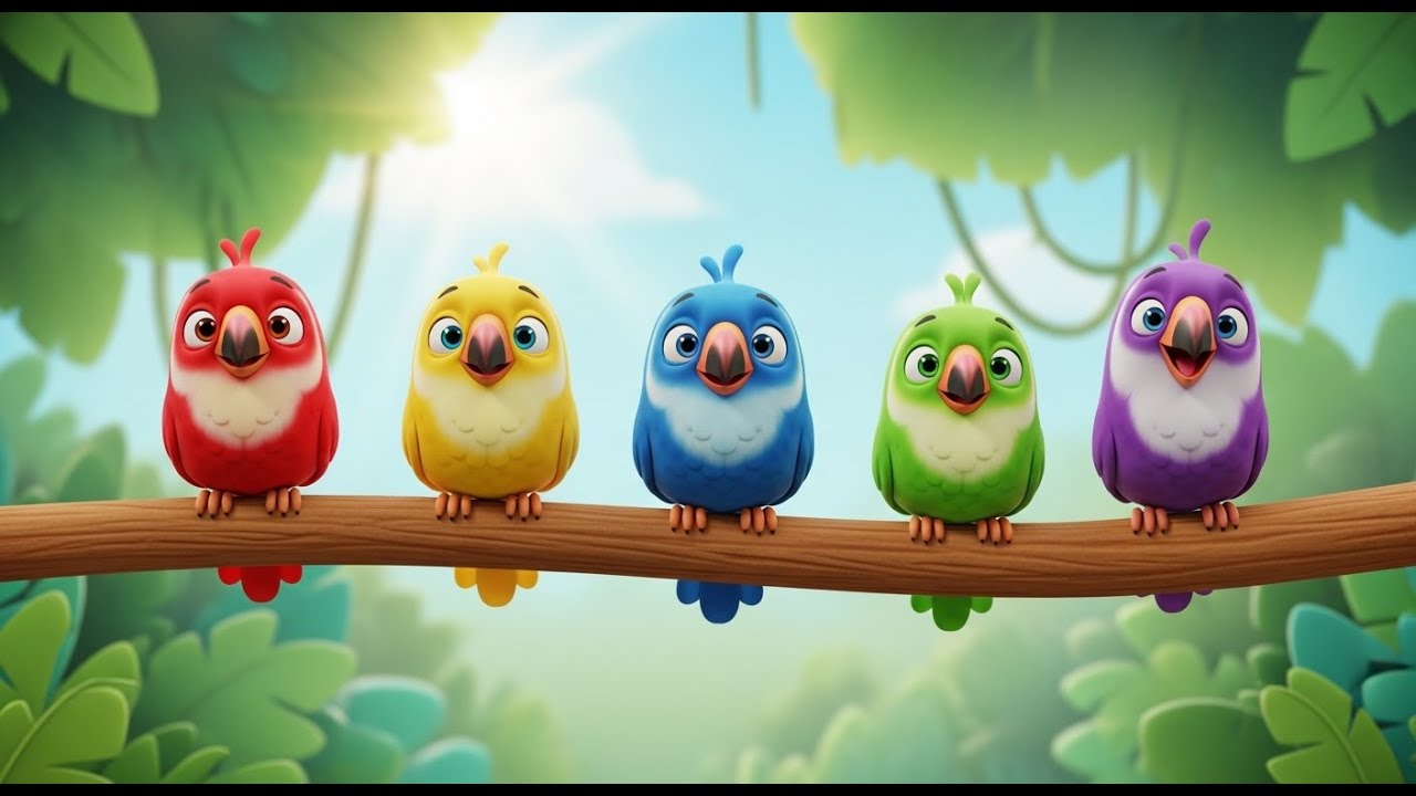Cinco Pequeños Tucanes Picotean, Picotean | Canción de la Selva y Conteo para Niños