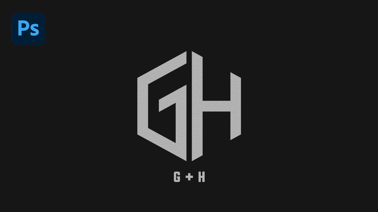 Cara membuat logo monogram huruf G + H di adobe photoshop | Part 3