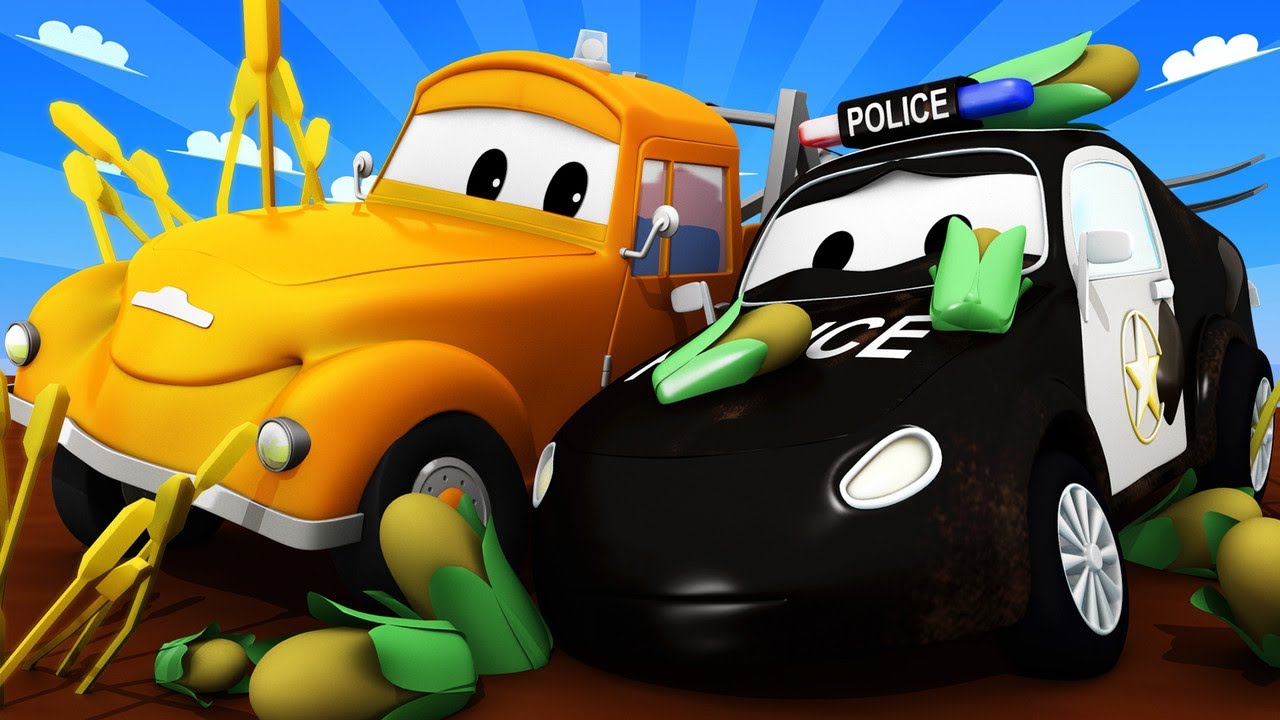 Kids Car Wash -  Matt the Police Car - Tom Car Wash in Car City