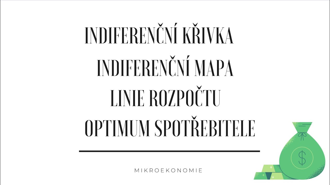 Indiferenční křivka, indiferen. mapa, linie rozpočtu, optimum spotřebitele | MIKRO A MAKRO JEDNODUŠE