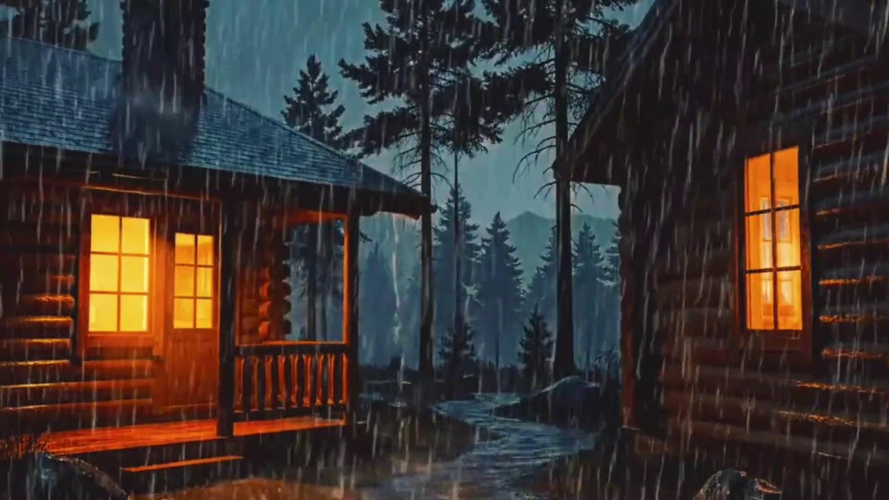 Cozy House at Night | Heavy Rain & Soft Thunder Sounds for Deep Sleep | HEAVY RAIN | RAIN SOUNDS