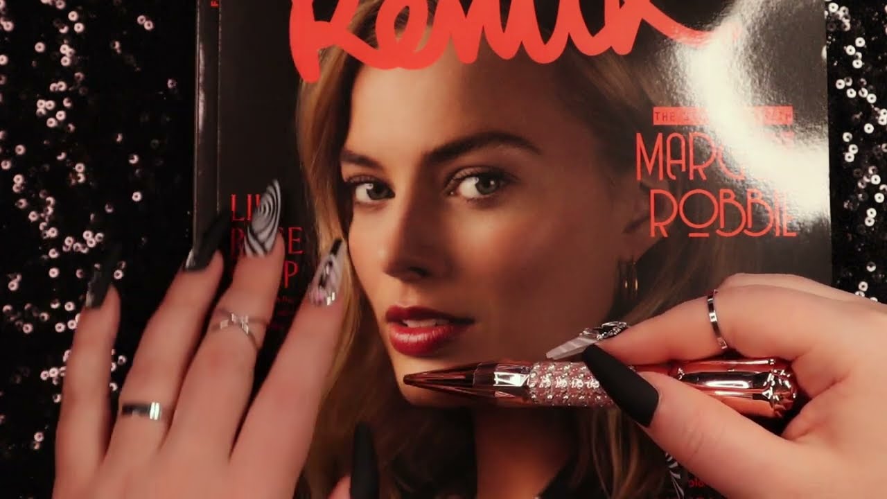 ASMR New Magazine flip through 📖 Tracing Words & Pictures 💋 No Talking