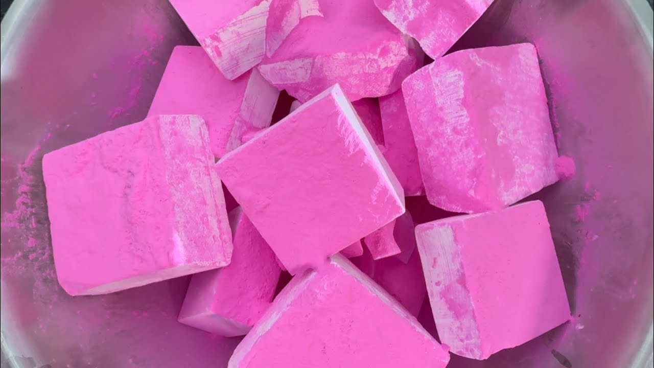 Bowl of Baby Pink Blocks 🩷🩷🩷🩷🩷 Gym Chalk ASMR 