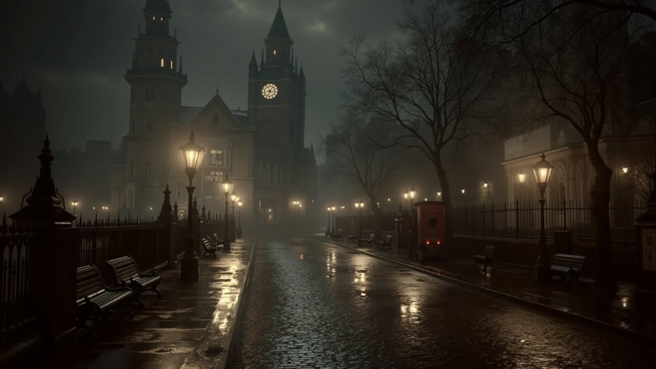 Dark Piano Music ~ Melancholic Rainy Night in a Mysterious Foggy City Street