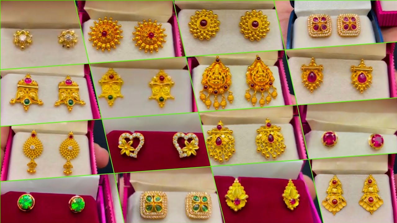 ಕೇವಲ 1 ಗ್ರಾಂ ಇಂದ ಇರೋ ಮುದ್ದಾದ ಕಿವಿ ಒಲೆಗಳು#goldearrings#goldjewellary#jenushri116