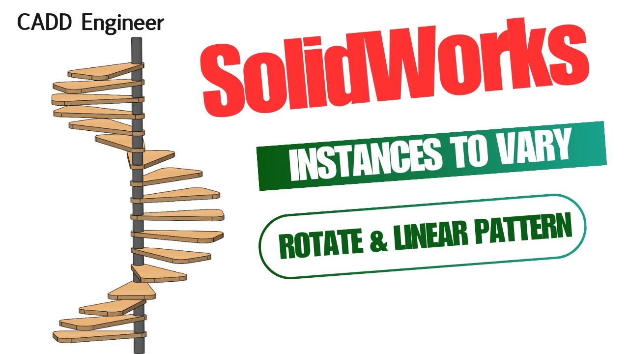 Rotate & Linear Pattern in One Feature in SolidWorks | Instances to Vary 