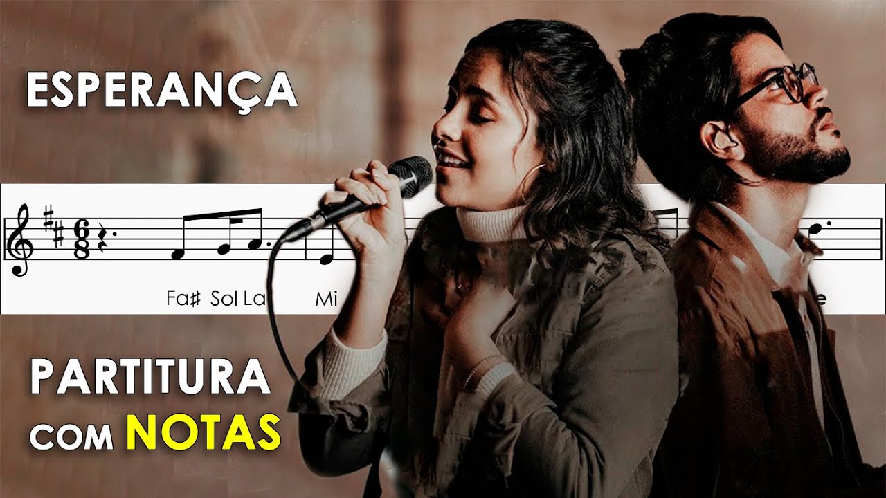 Esperança | Partitura com Notas para Flauta Doce, Violino | Julia Vitória e Gabriel Guedes