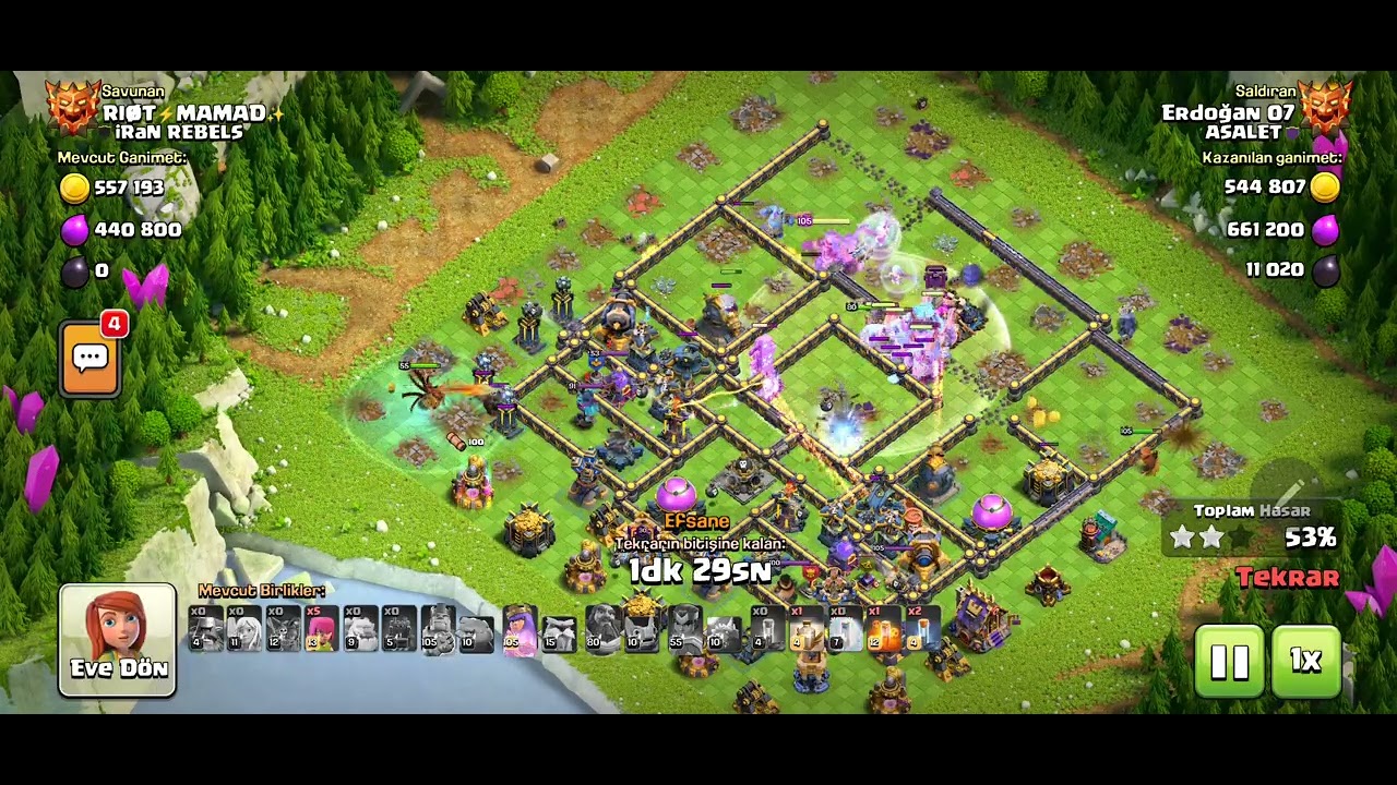 CLASH OF CLANS TH18 TOWN HALL EFSANE LİG MIZRAKCI TOTEM ORDUSU COC