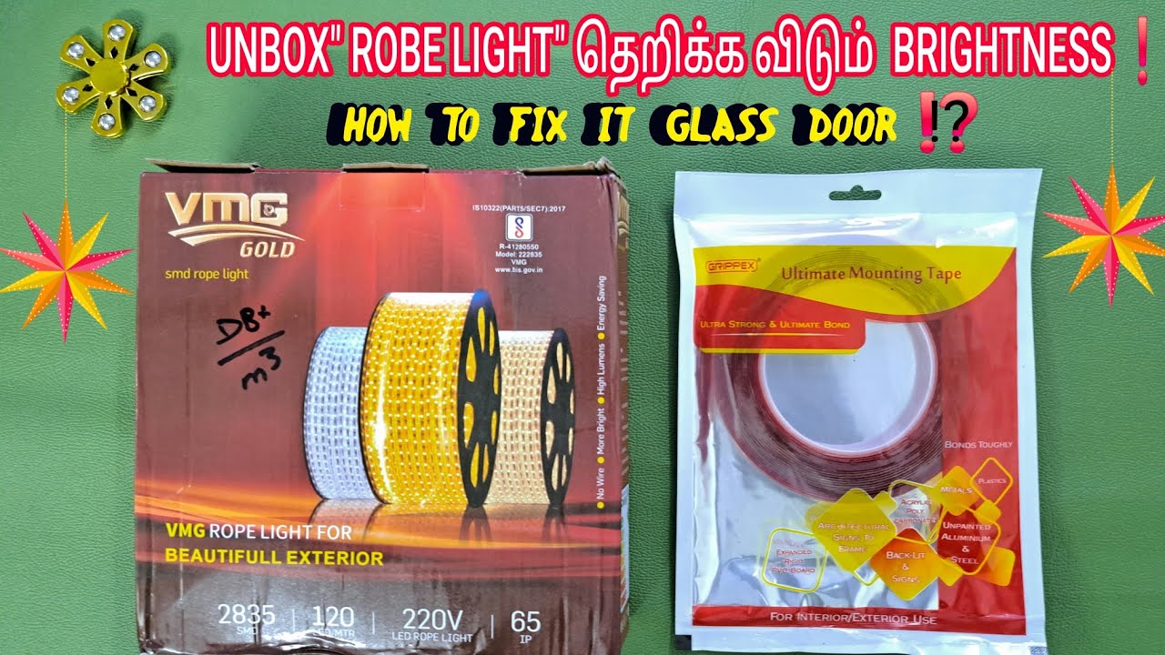 🔥🎄Superb Bright Robe Light Unboxing & How to fix in Glass Door❗️