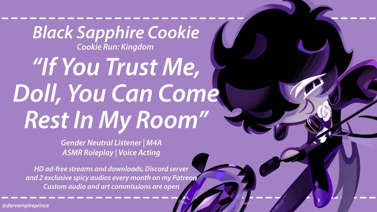 ASMR | Cookie Run - Falling Asleep With Black Sapphire Cookie [M4A] [Sleep Aid] [Romantic]