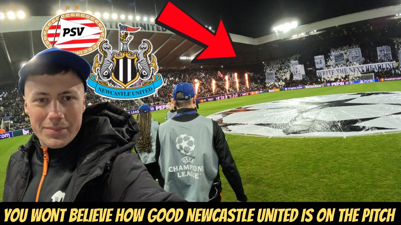 I WENT ON THE PITCH AT NEWCASTLE UNITED IN THE CHAMPIONS LEAGUE - (3-0 VS PSV EINDHOVEN) !!!!!