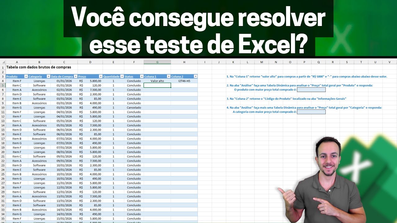 Resolvendo passo a passo uma Entrevista de Emprego em Excel | Planilha Grátis