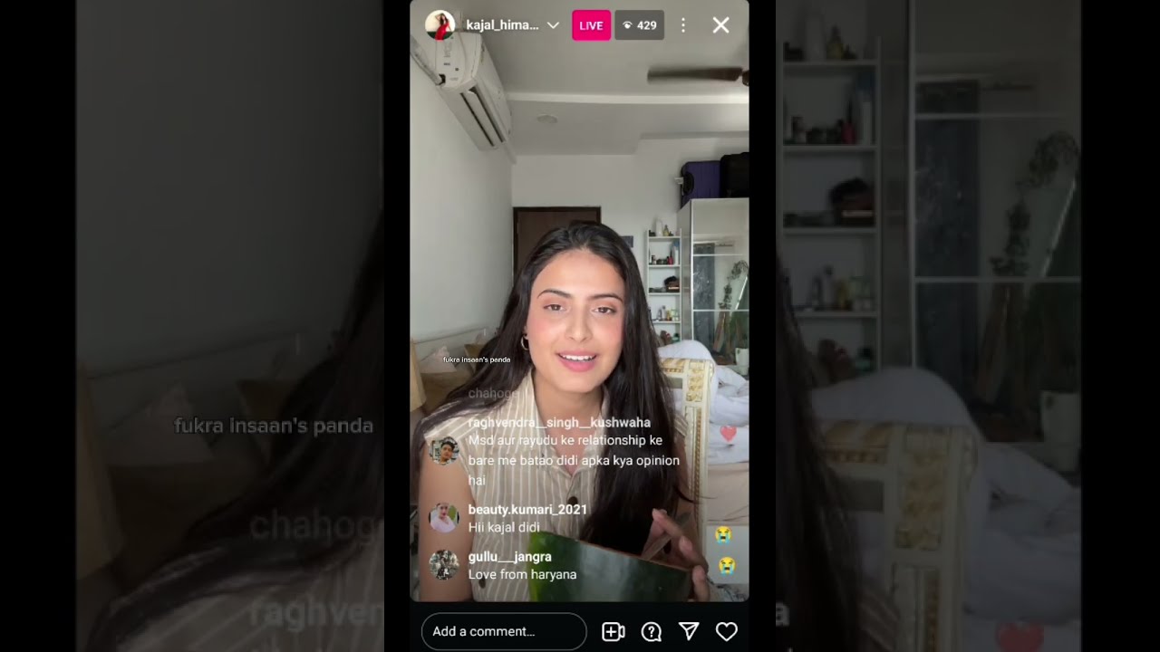 Kajal himalyan Instagram live thinking about a IPL andfukra insaan's injury