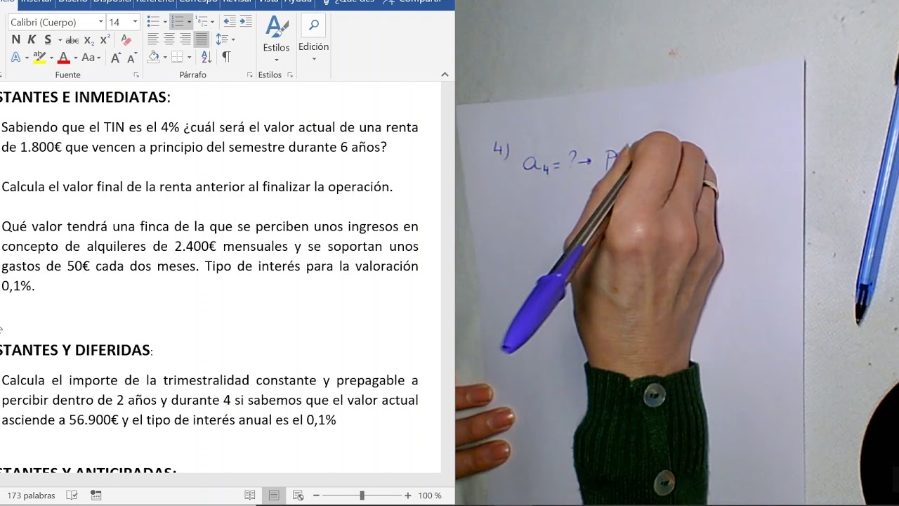 Ejemplos de rentas constantes y prepagables 2