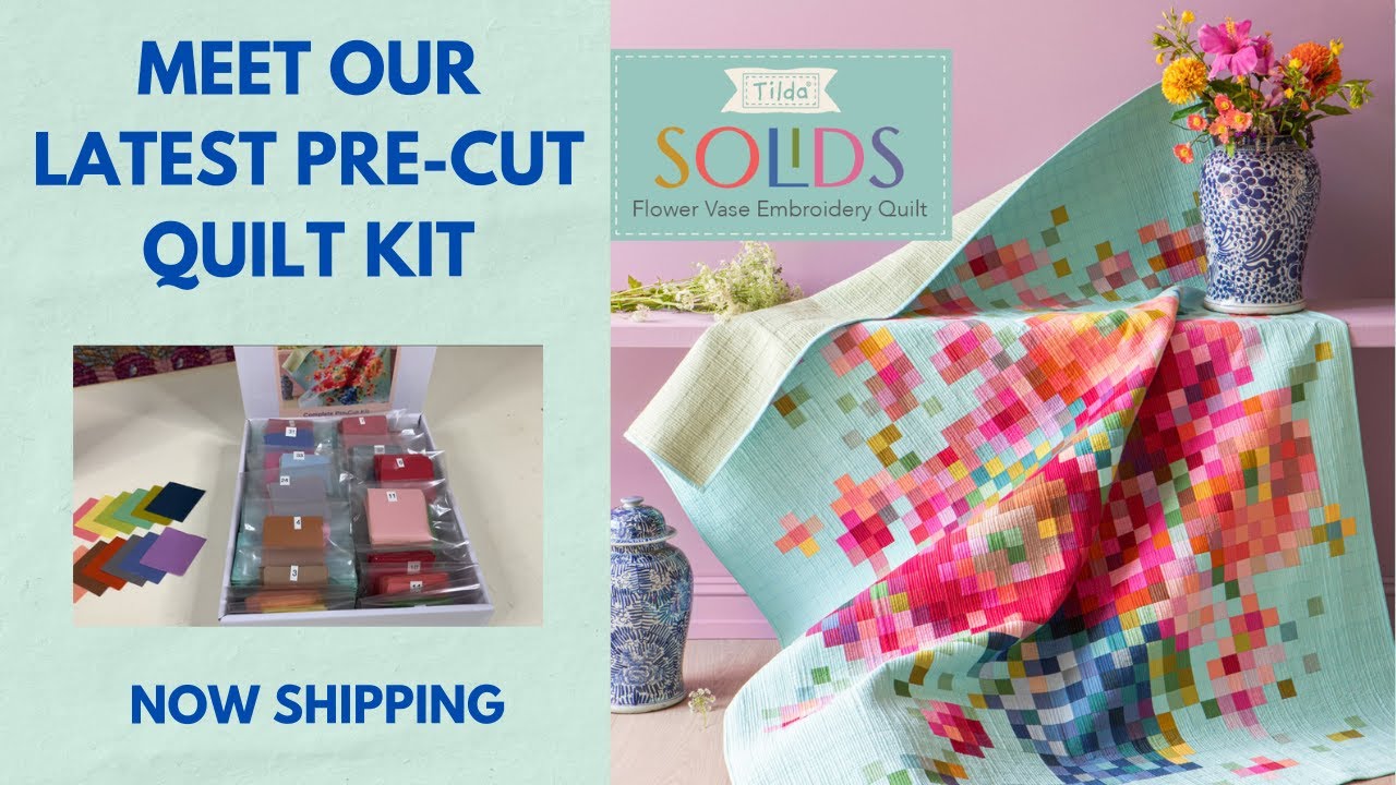 Tilda Flower Vase Embroidery Quilt - Pre Cut Kits Now Available