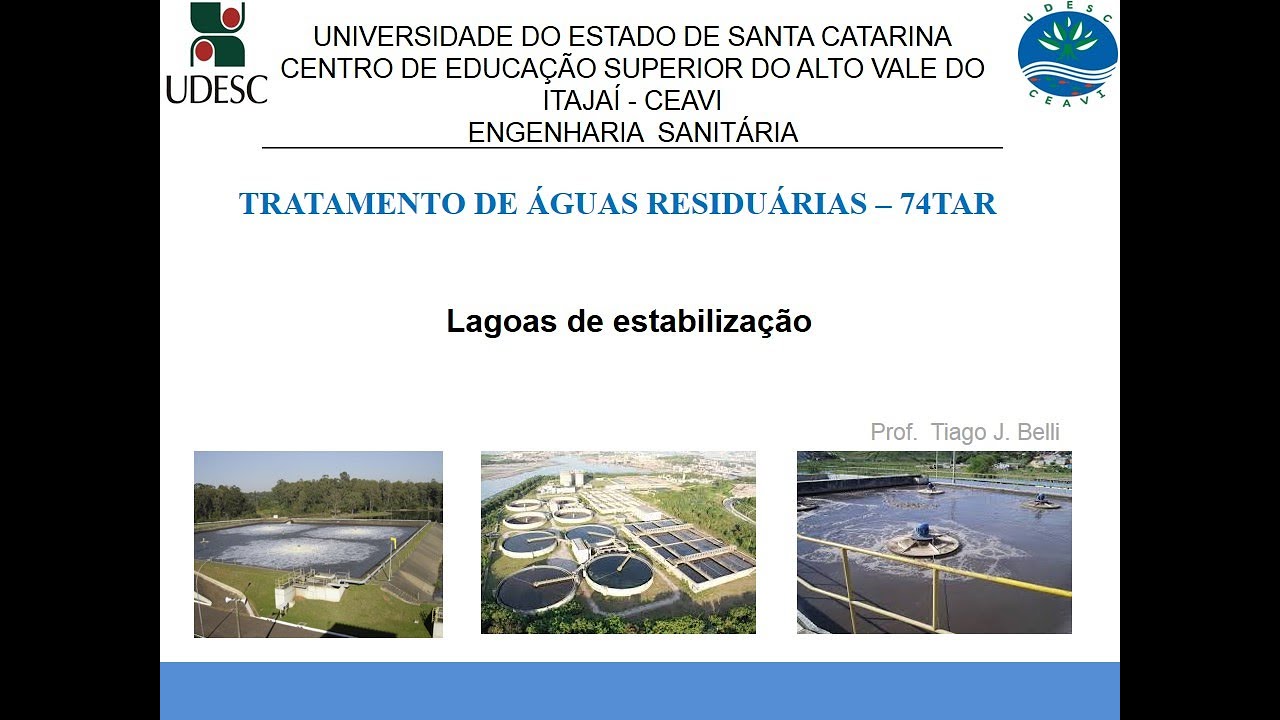 Aula 6 TAR - Lagoa anaeróbia seguido de  Lagoa facultativa para tratamento de esgoto